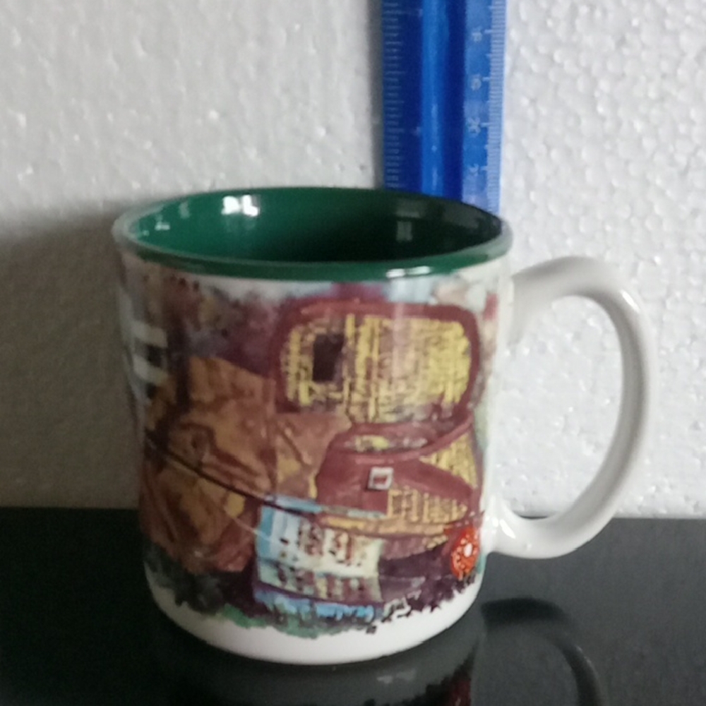 Coffee cup about 3 1/2 inches tall. Good condition 1991. Gone fishing.